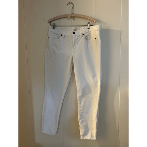 J. Crew Pants - J.Crew Stretch White Corduroy Pants Women 31 Slim Fit Ankle Casual Preppy